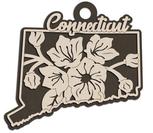 Connecticut State Flower Christmas Ornament