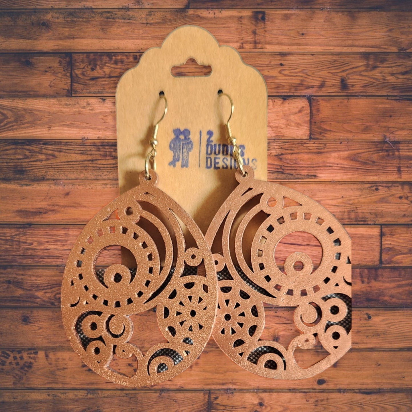 Copper Extra Large Steampunk Inspired Earrings - 1