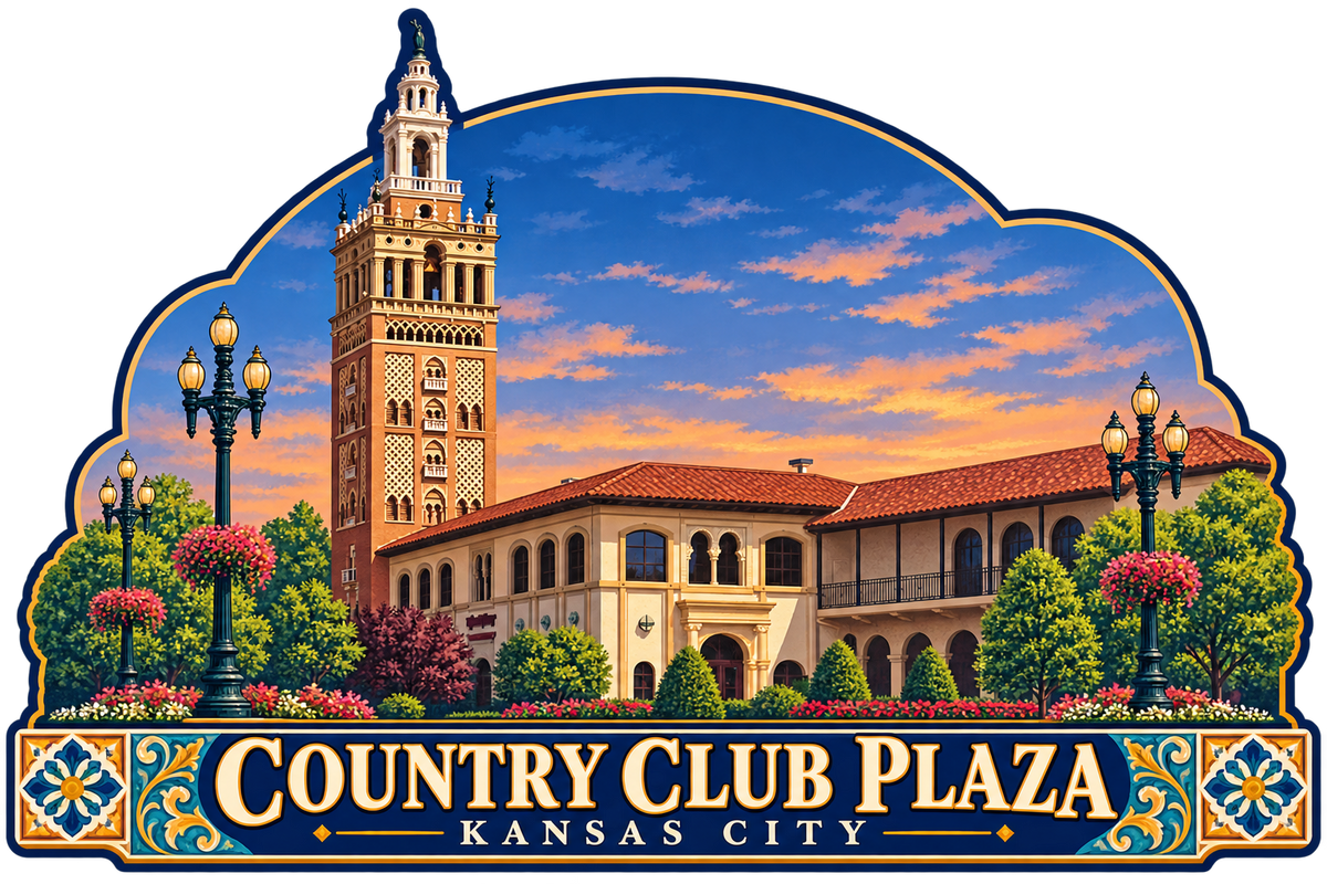 Country Club Plaza Magnet (Vintage Spanish Travel Theme)