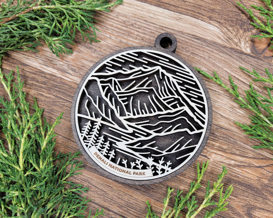 Denali National Park Line Art Ornament