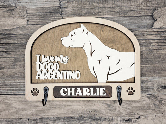 Dogo Argentino (Cropped) Leash Holder