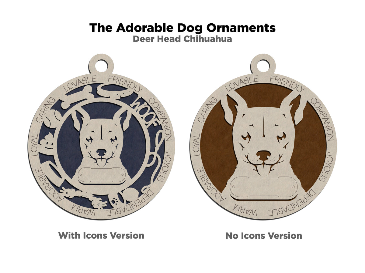 Deerhead Chihuahua Dog Ornament (61)