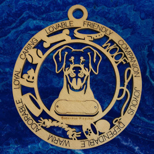 Doberman Pinscher (Cropped) Dog Ornament