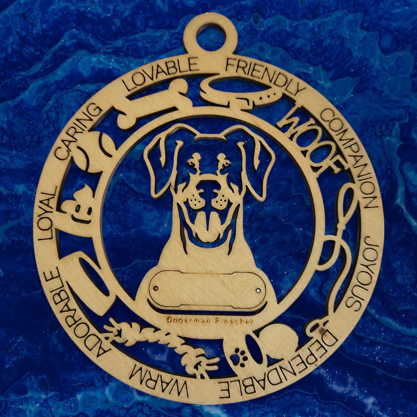 Doberman Pinscher (Cropped) Dog Ornament (63)