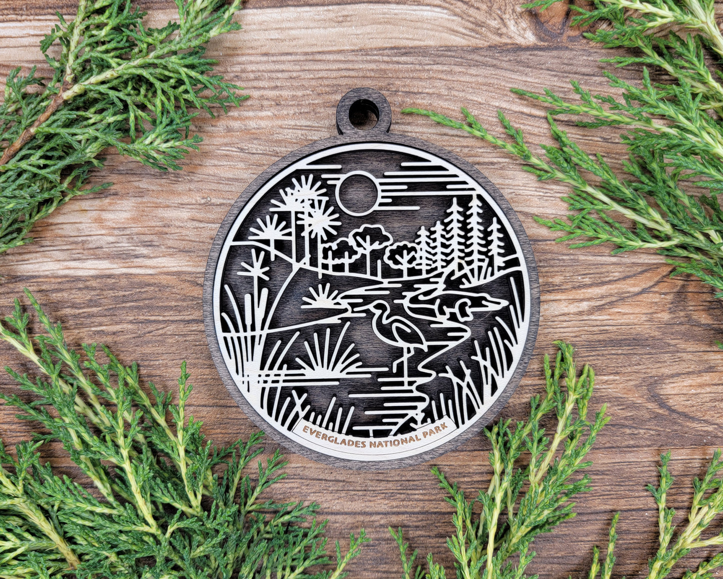 Everglades National Park Line Art Ornament