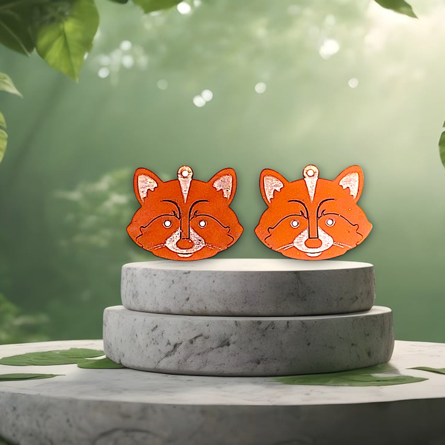 Raccoon Dangle Earrings