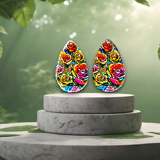 Flower-Patterned Earrings