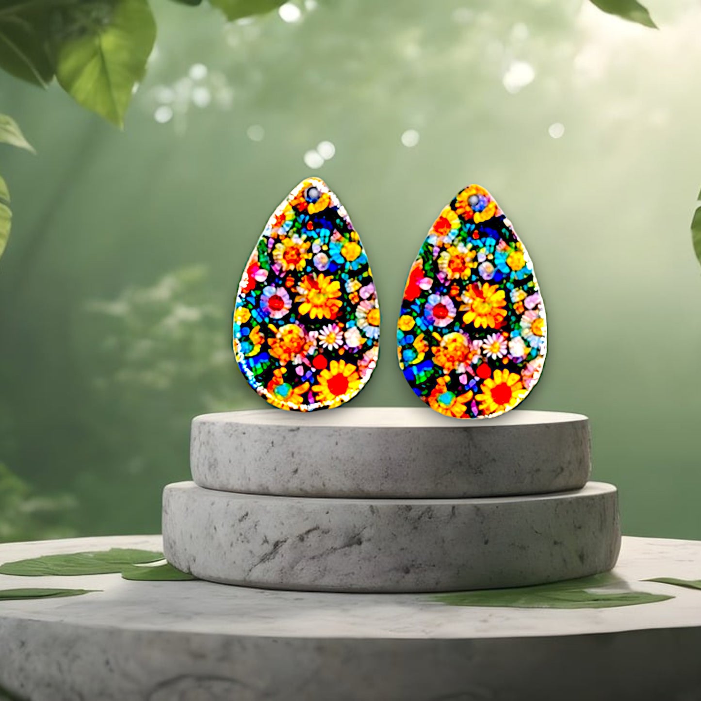 Flower-Patterned Earrings