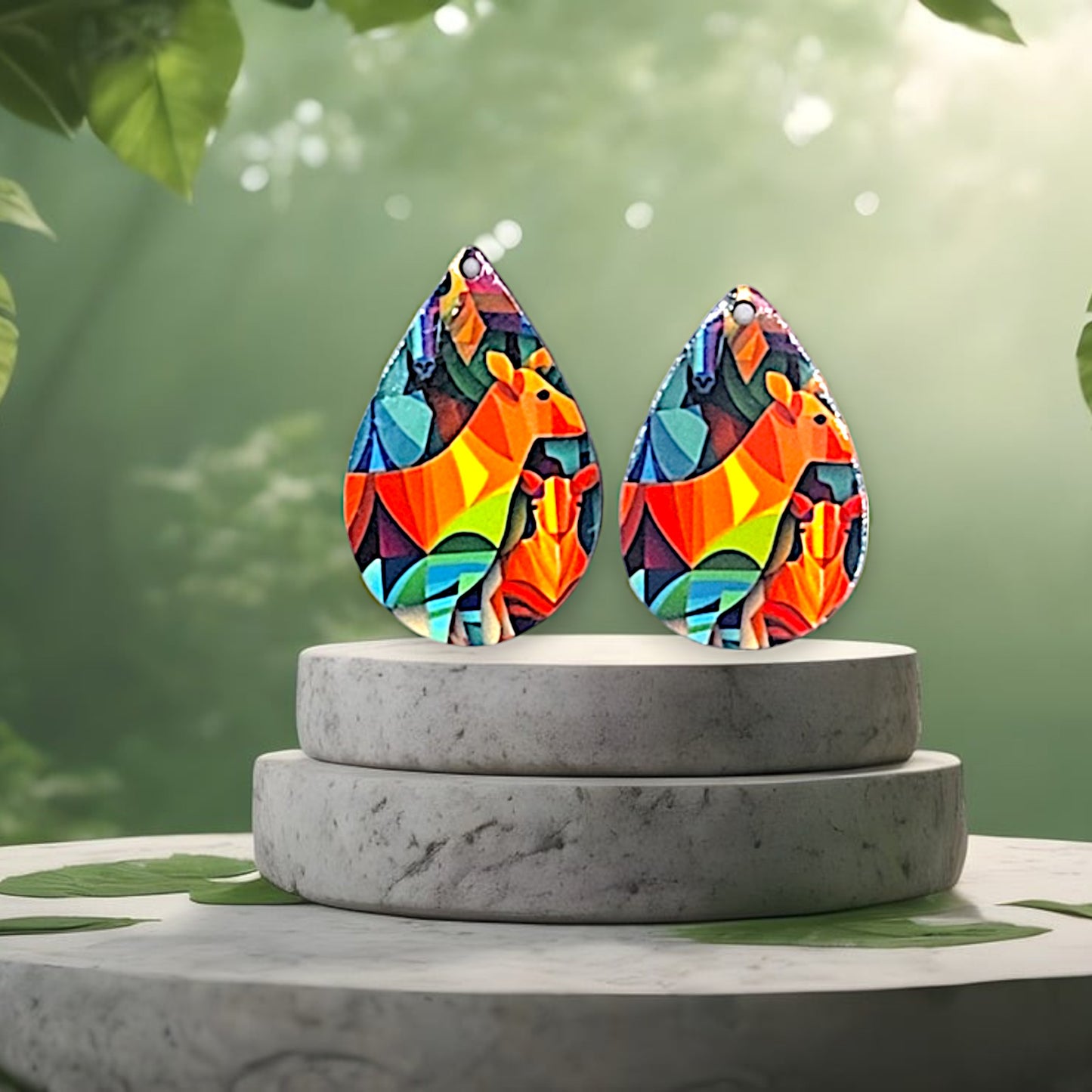 African Animal Earrings