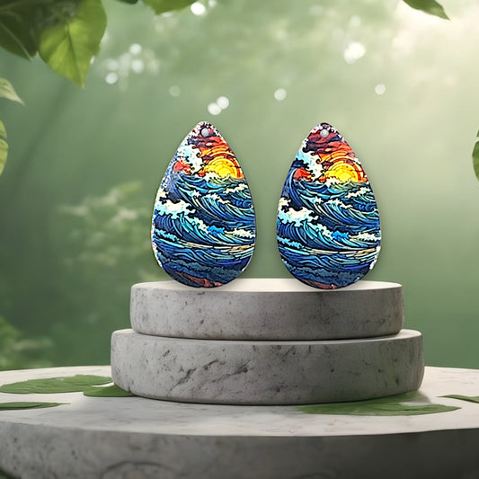 Moon over Ocean Earrings