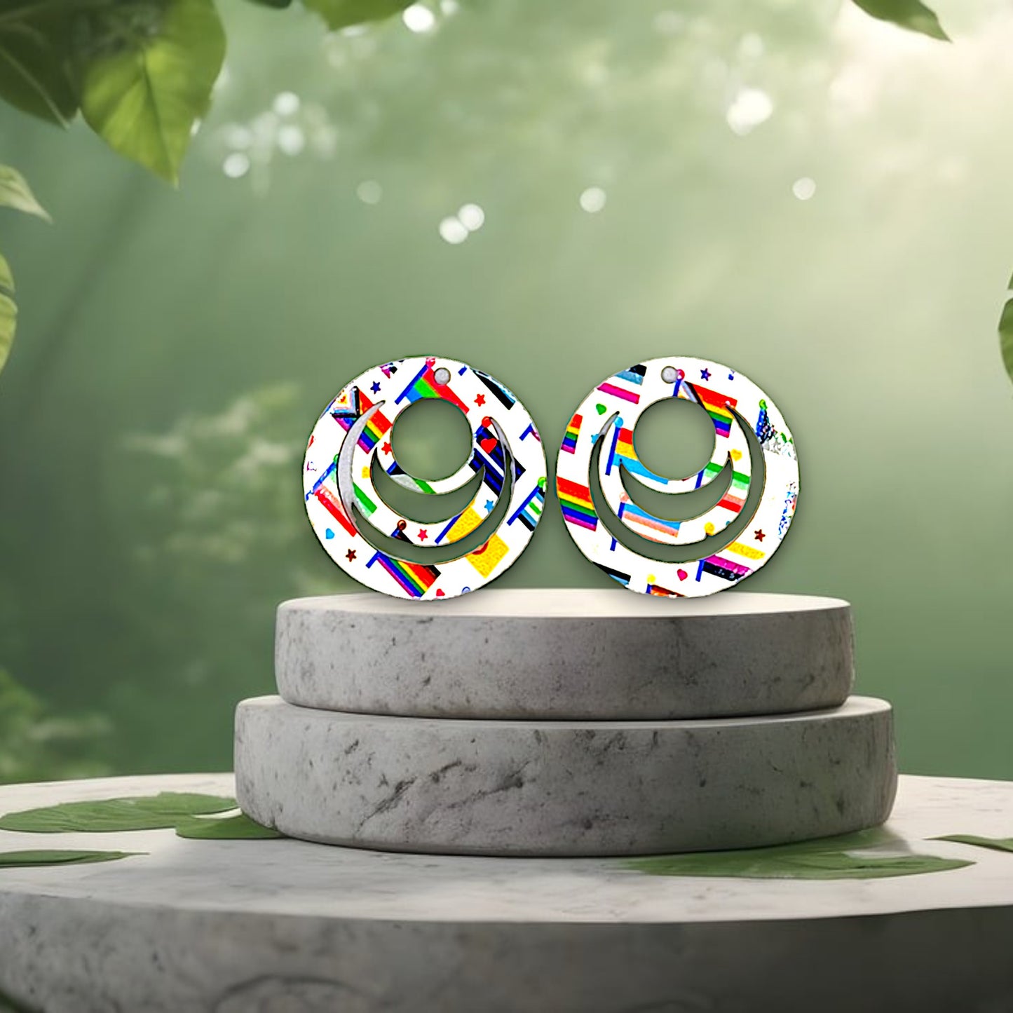 Triple Loop LGBTQ Flags Earrings