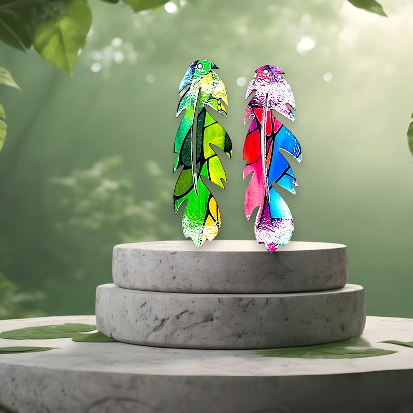 Feather Graphic Earrings