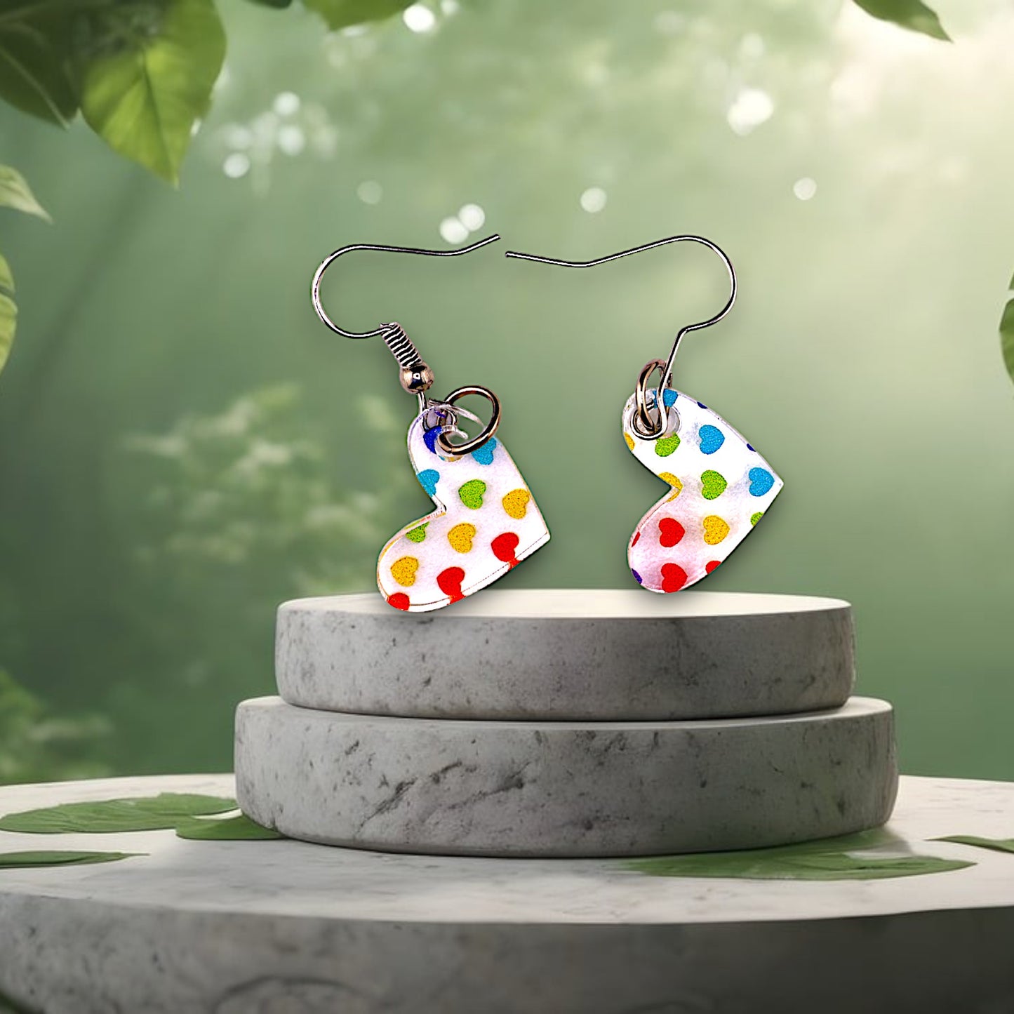 Heart Patterned Heart Dangle Earrings