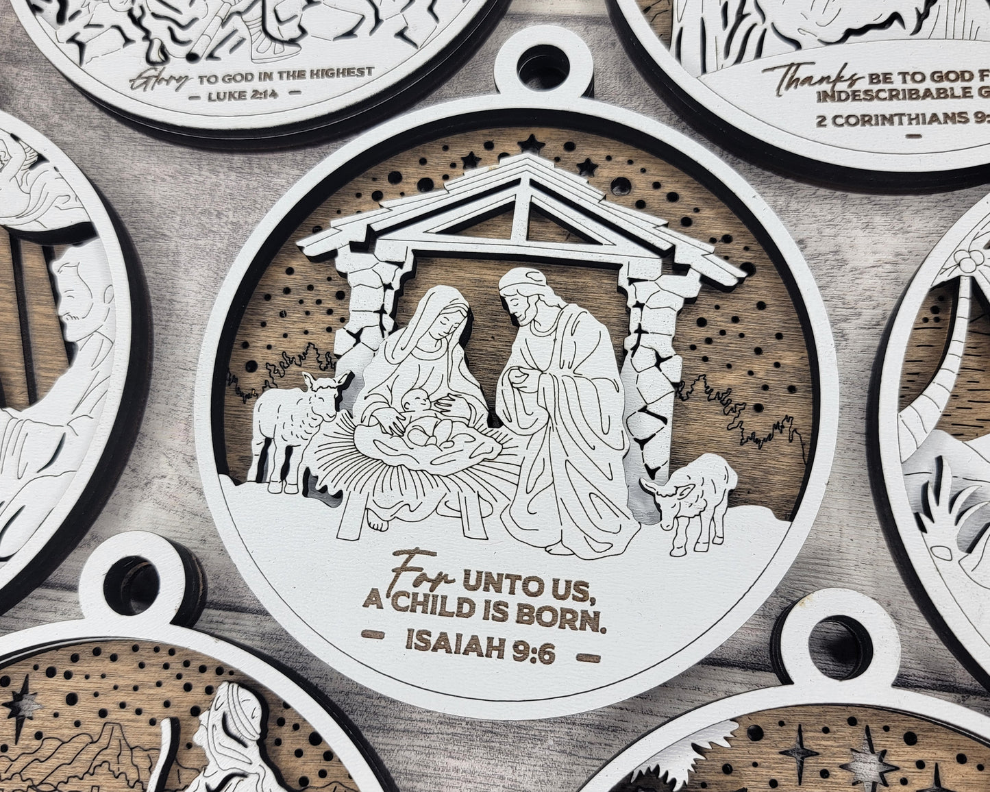 A King is Born Ornament - For Unto Us A Child is Born