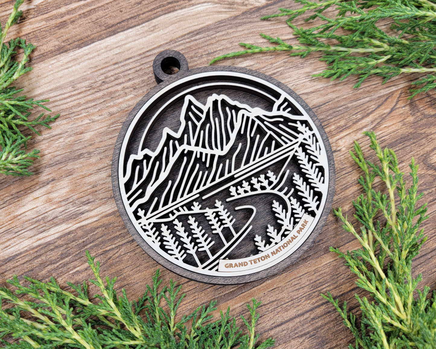Grand Teton National Park Line Art Ornament