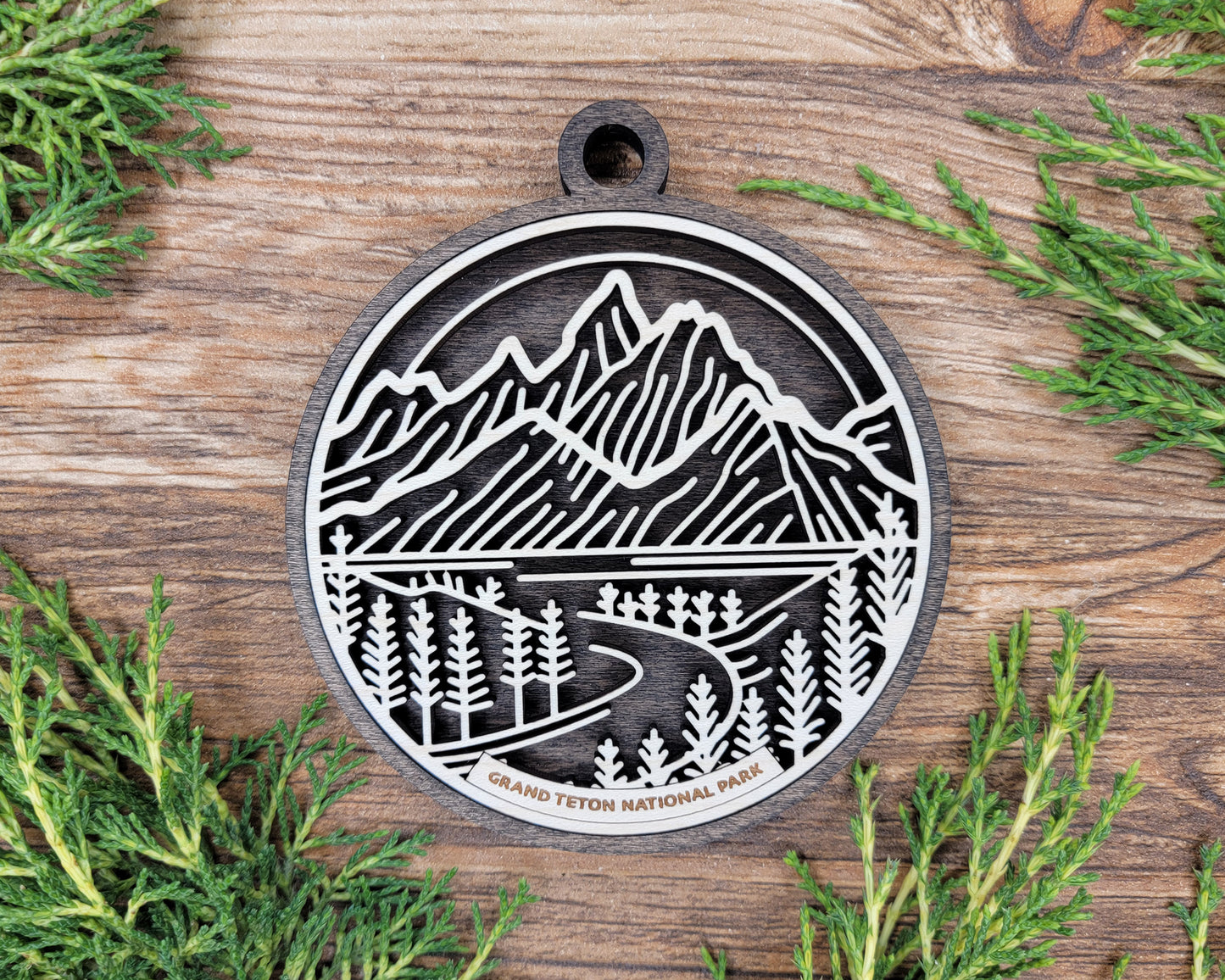 Grand Teton National Park Line Art Ornament