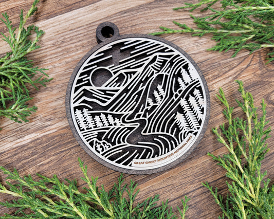 Great Smoky Mountain National Park Line Art Ornament