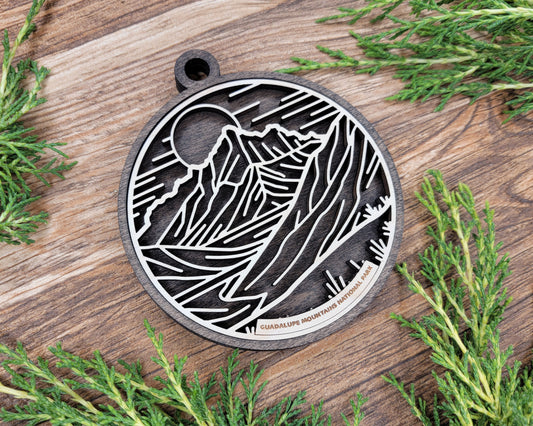 Guadalupe Mountains National Park Line Art Ornament