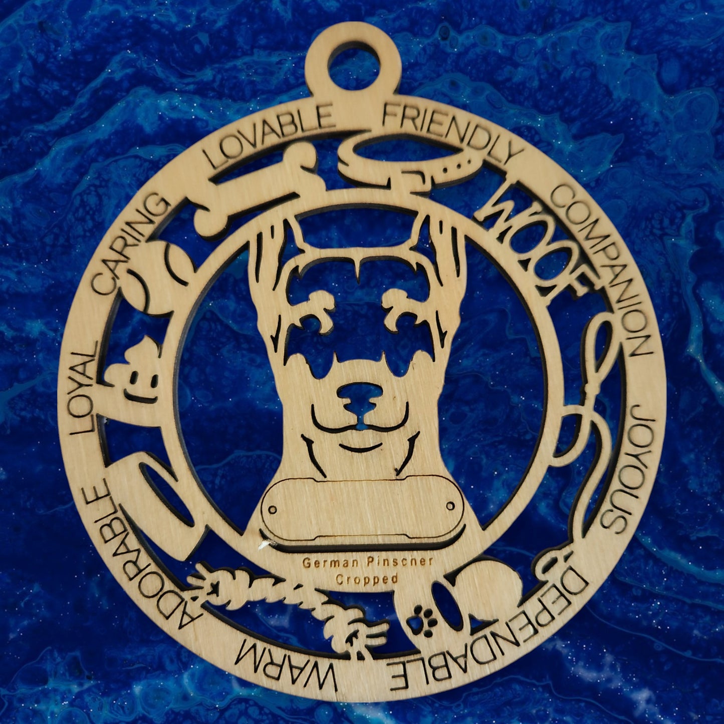 German Pinscher (Cropped) Dog Ornament (77)