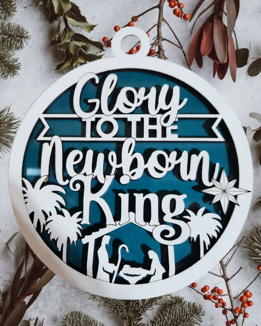 Jesus Series - Glory to the Newborn King (Blue Background)