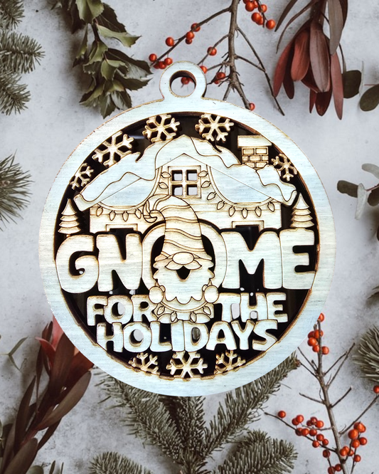 Christmas Fun Pun Ornament - Gnome for the Holidays