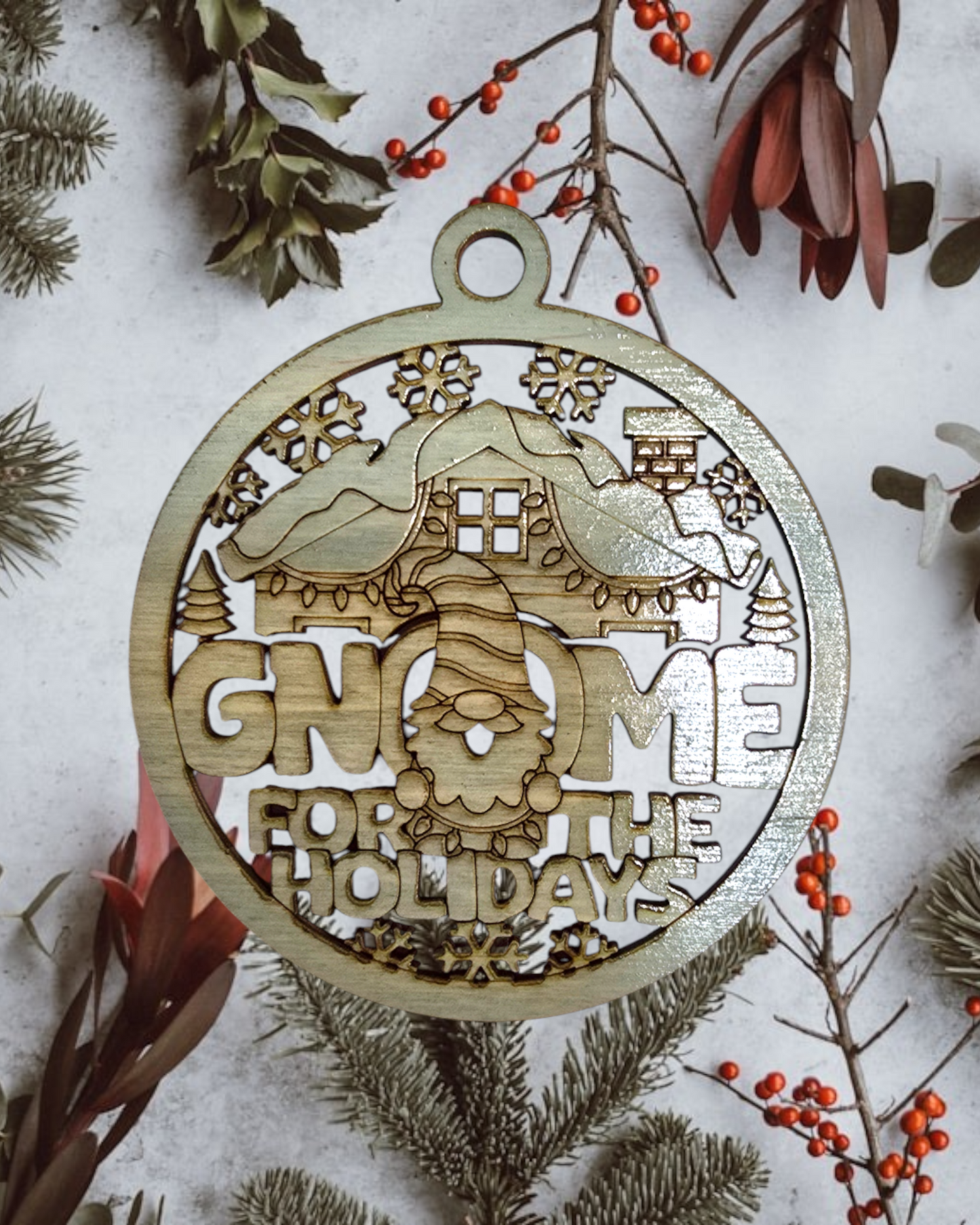 Christmas Fun Pun Ornament - Gnome for the Holidays