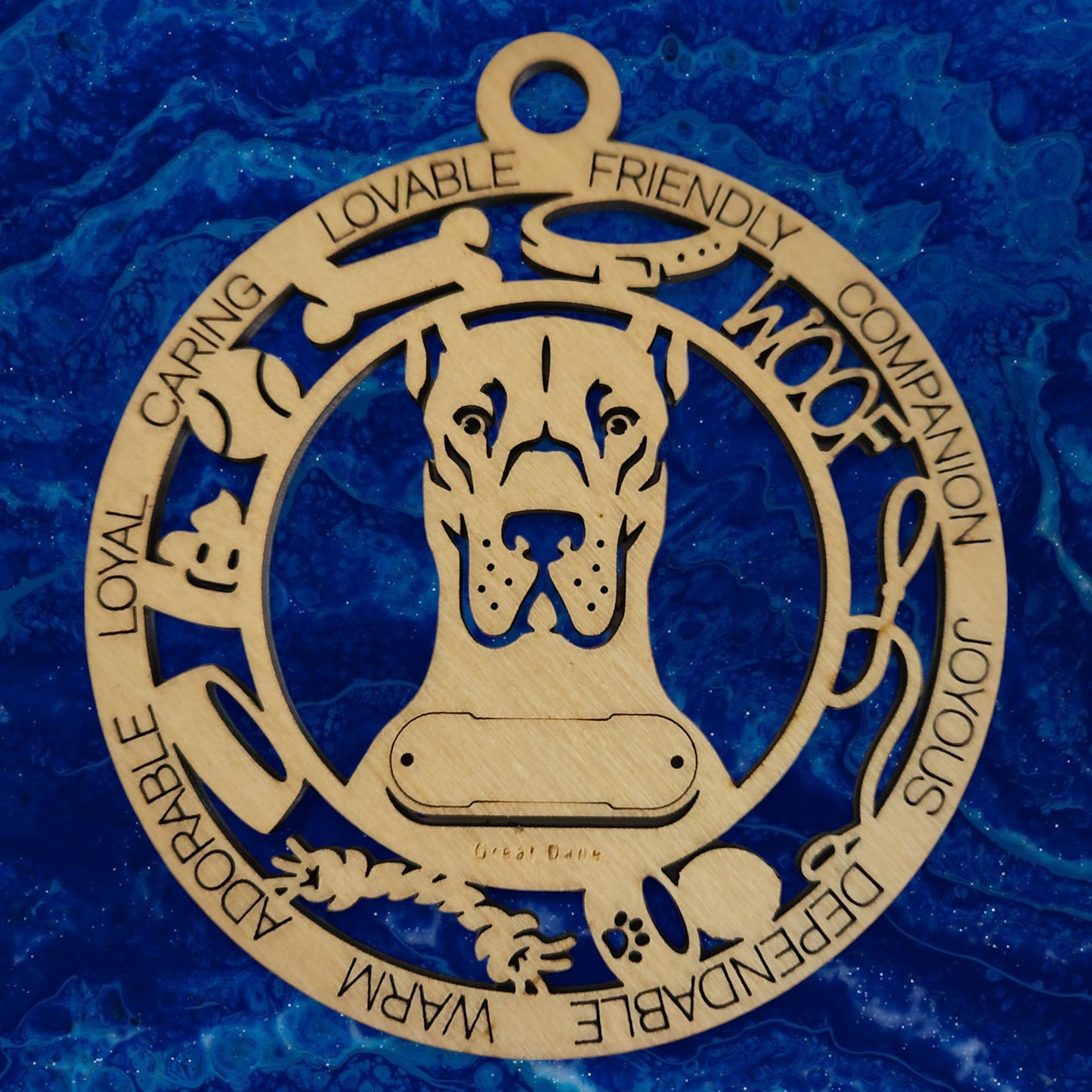 Great Dane (Cropped) Dog Ornament (83)