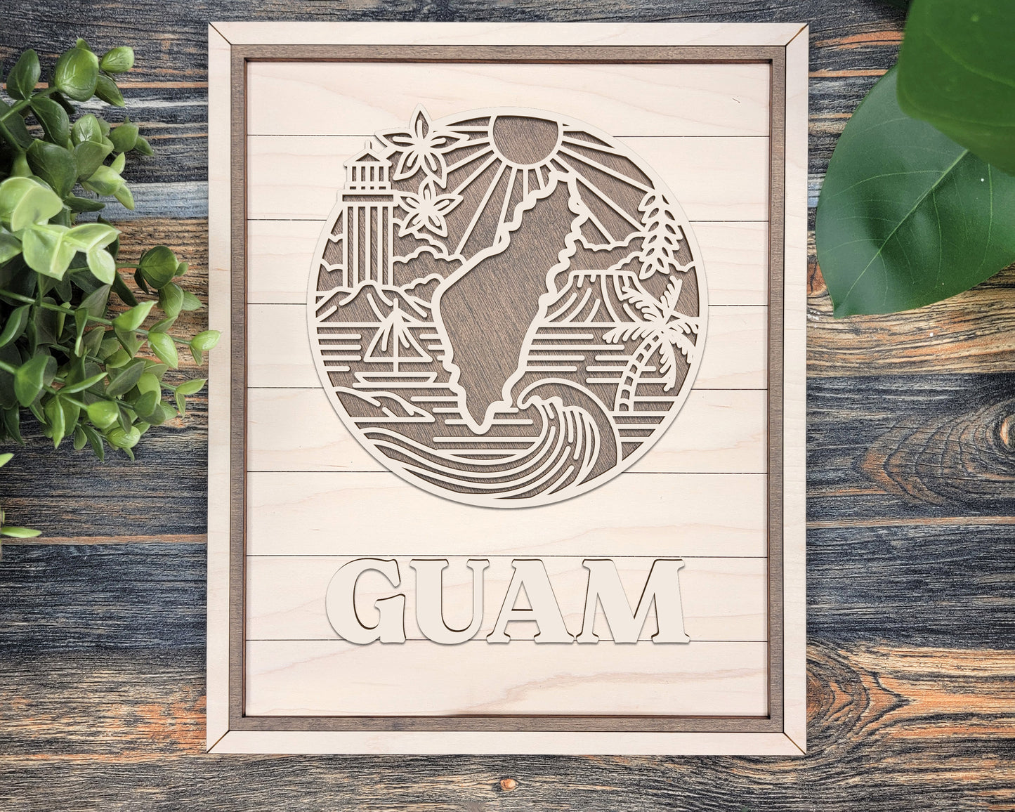 Guam State Heritage Frame Pop Sign