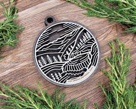 Hot Springs National Park Line Art Ornament