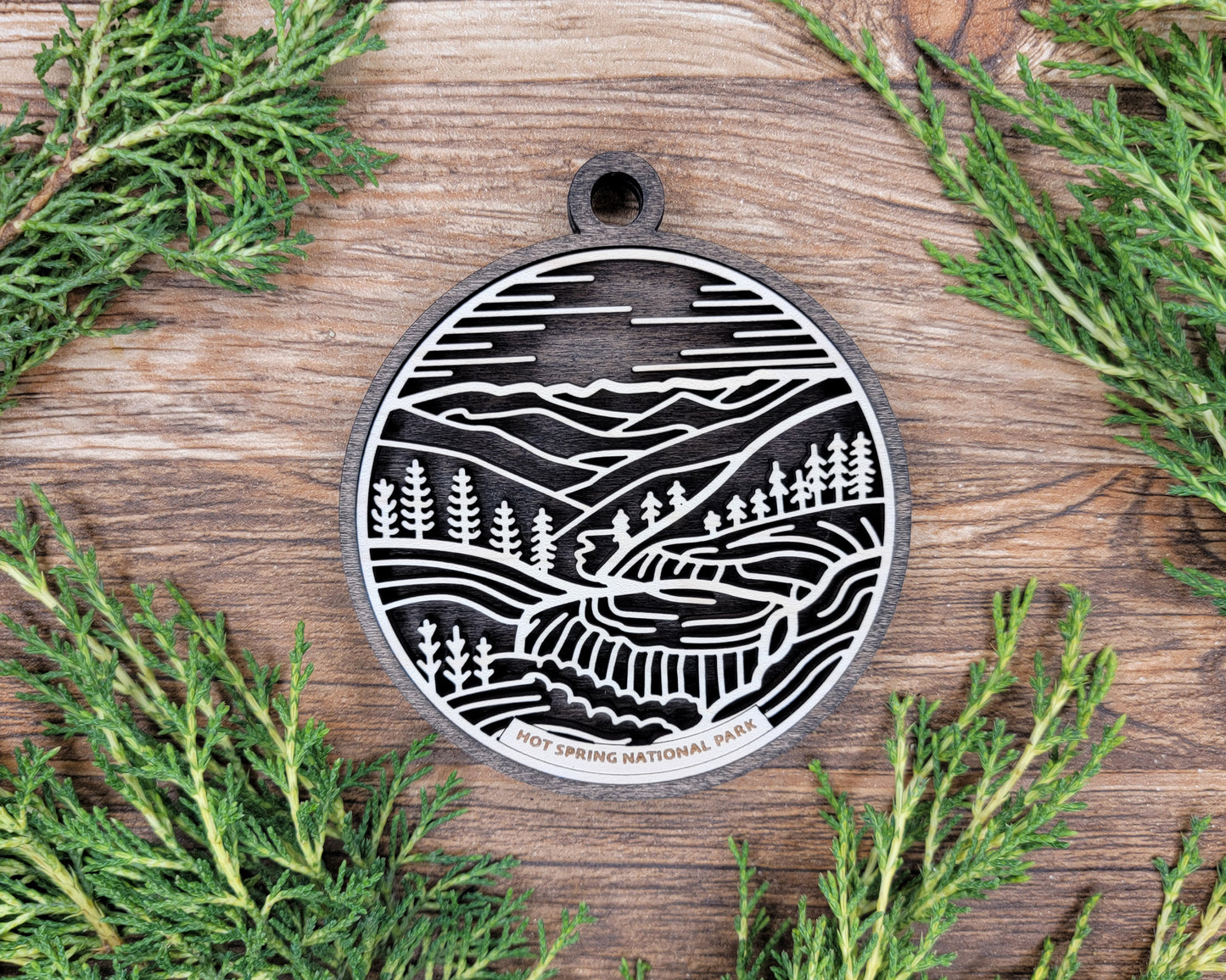 Hot Springs National Park Line Art Ornament