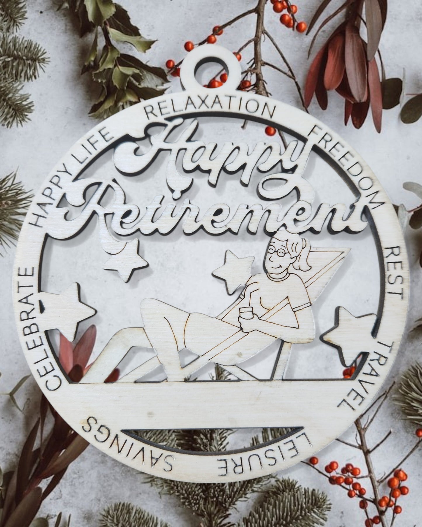 Happy Retirement Female Ornament