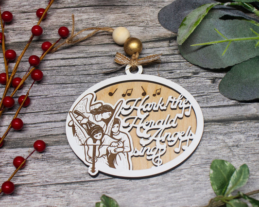 Hark the Herald Angels Sing Classic Christian Carol Ornament