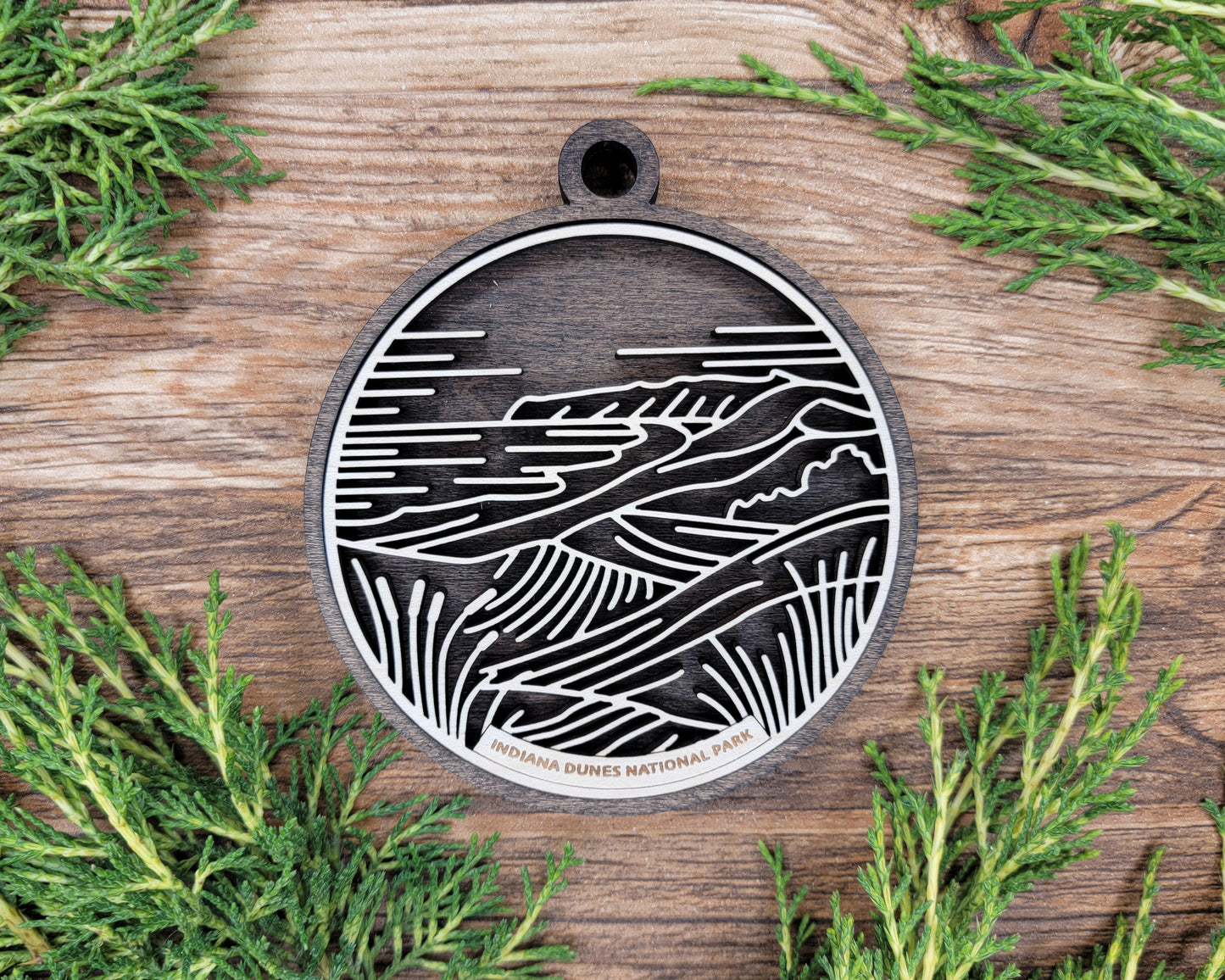 Indiana Dunes National Park Line Art Ornament