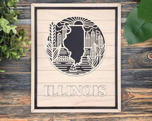 Illinois State Heritage Frame Pop Sign