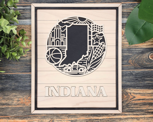 Indiana State Heritage Frame Pop Sign