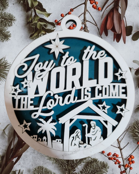 Jesus Series - Joy to the World the Lord is Come (Blue Background)