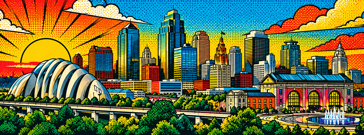 Kansas City Skyline Magnet - Pop Art Style