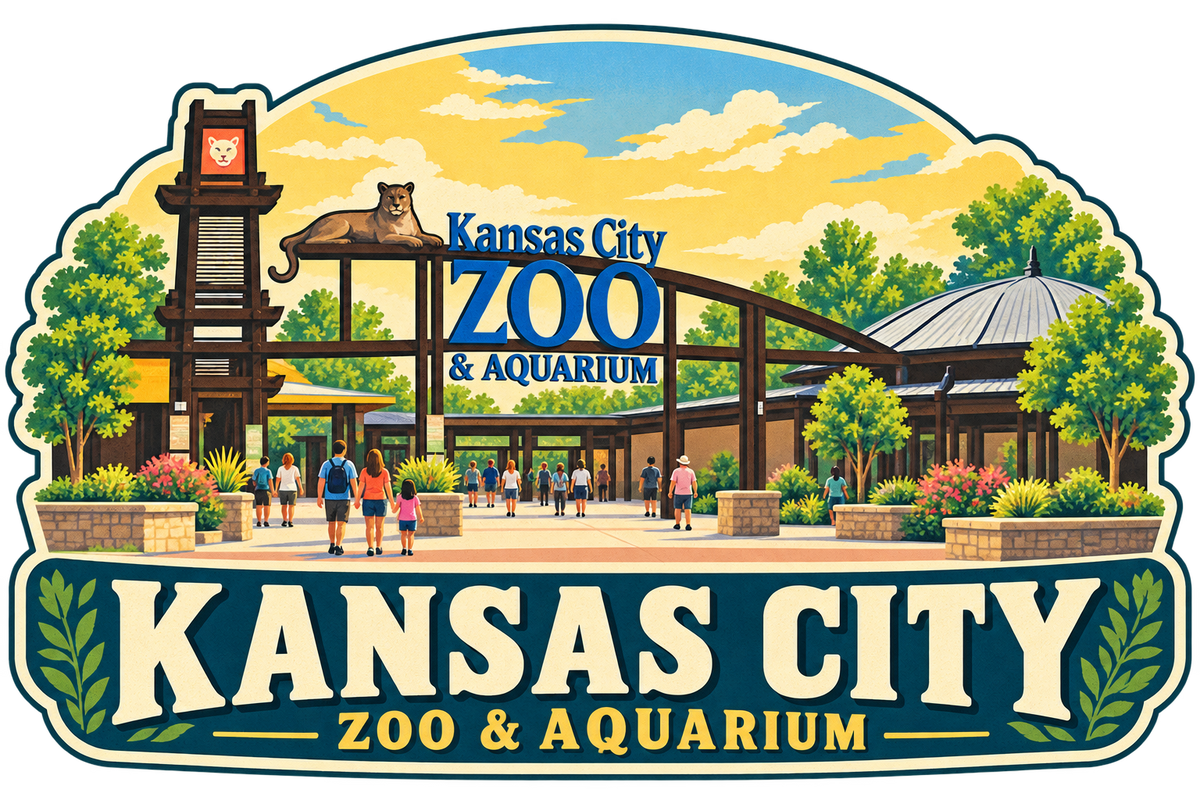 KC Zoo and Aquarium Magnets - Vintage Travel Poster