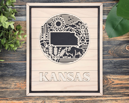 Kansas State Heritage Frame Pop Sign