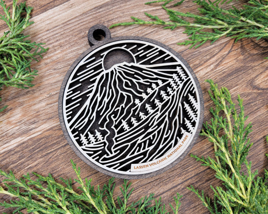 Lassen Volcanic National Park Line Art Ornament