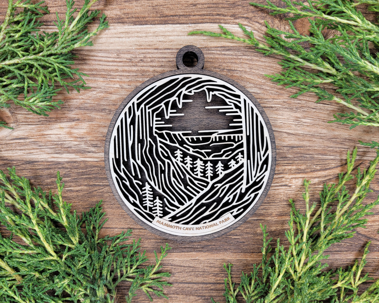 Mammoth Cave National Park Line Art Ornament