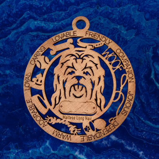 Maltese (Long Hair) Dog Ornament (101)