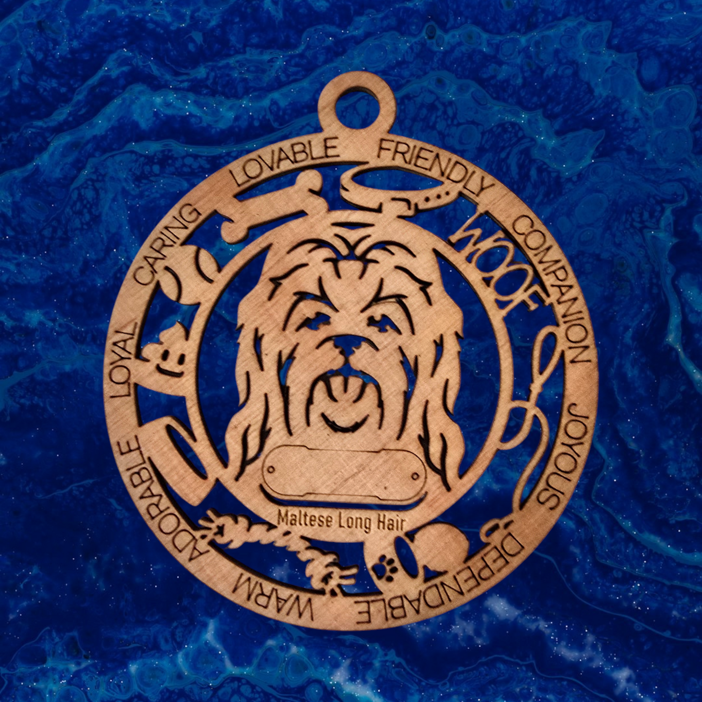 Maltese (Long Hair) Dog Ornament (101)