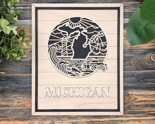 Michigan Heritage Frame Pop Sign