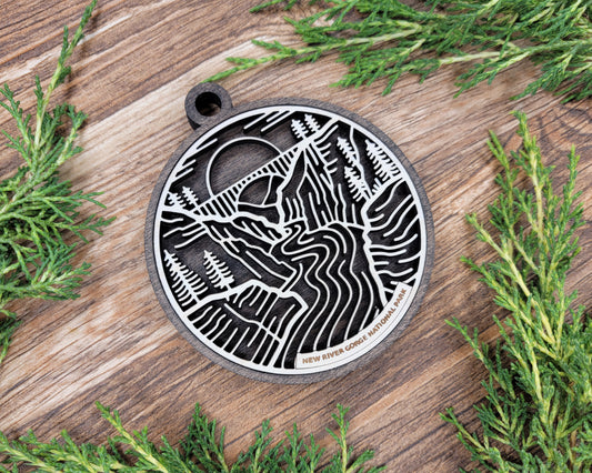 New River Gorge National Park Line Art Ornament