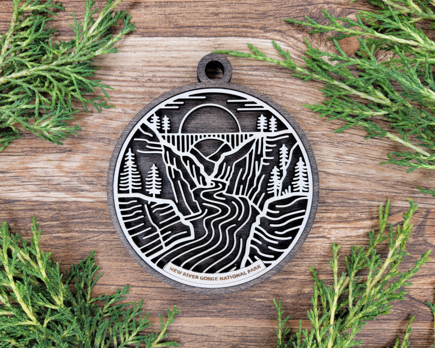 New River Gorge National Park Line Art Ornament