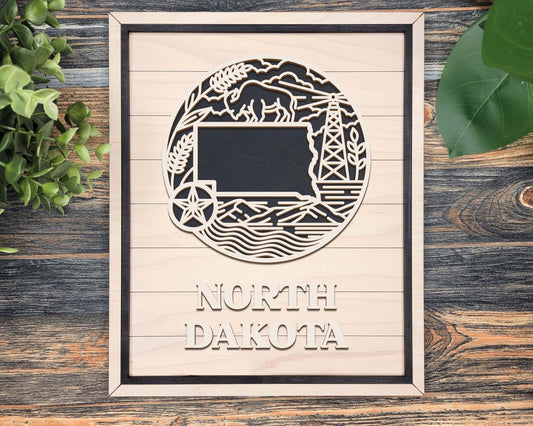 North Dakota Heritage Frame Pop Sign