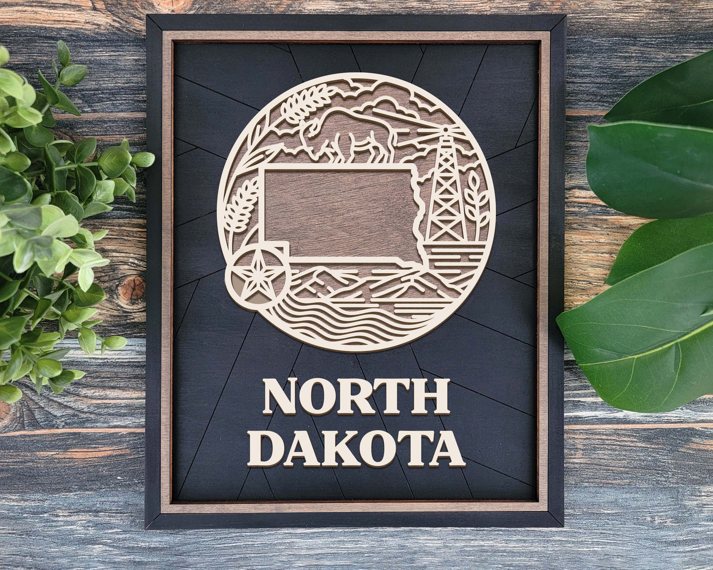 North Dakota Heritage Frame Pop Sign