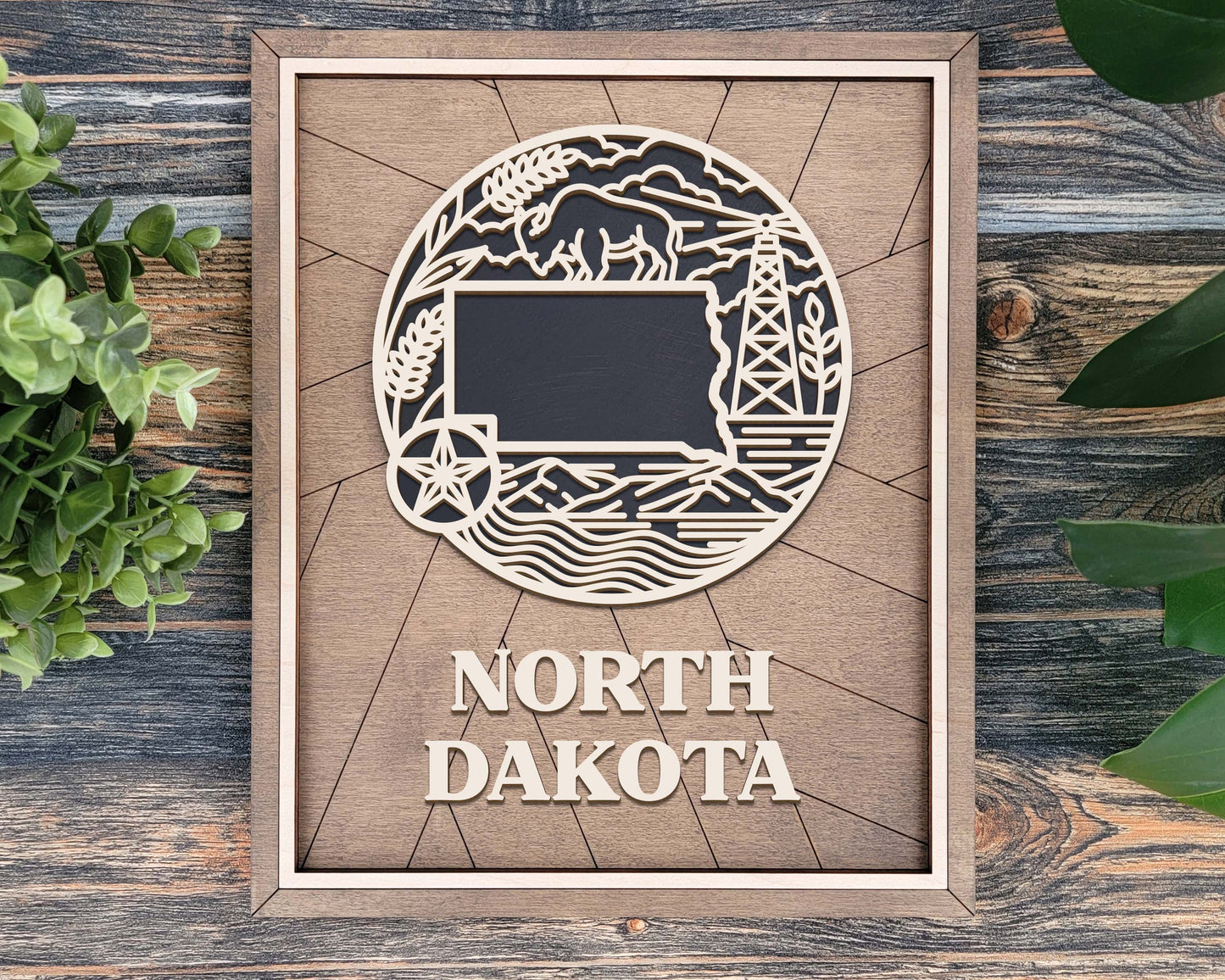 North Dakota Heritage Frame Pop Sign