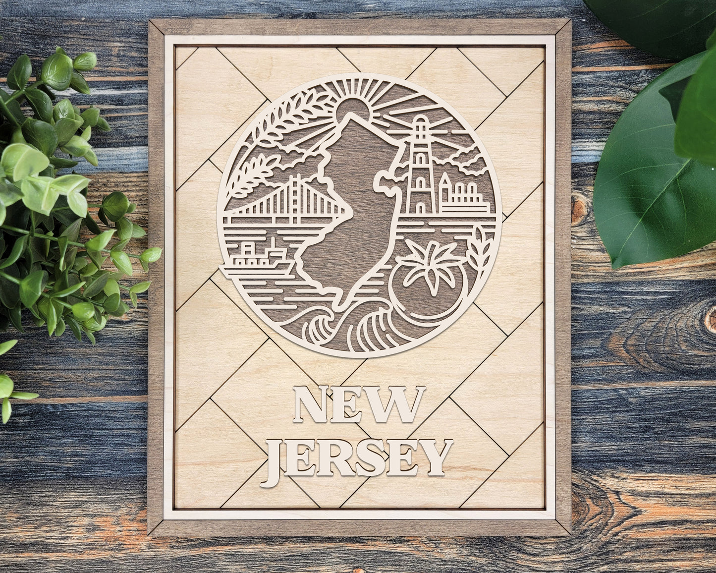 New Jersey Heritage Frame Pop Sign